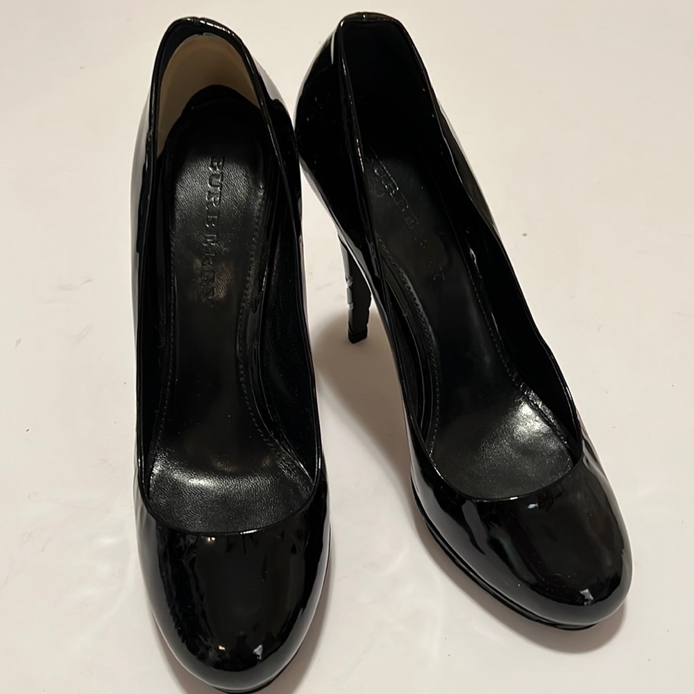 Burberry Black Patent Platform Pumps